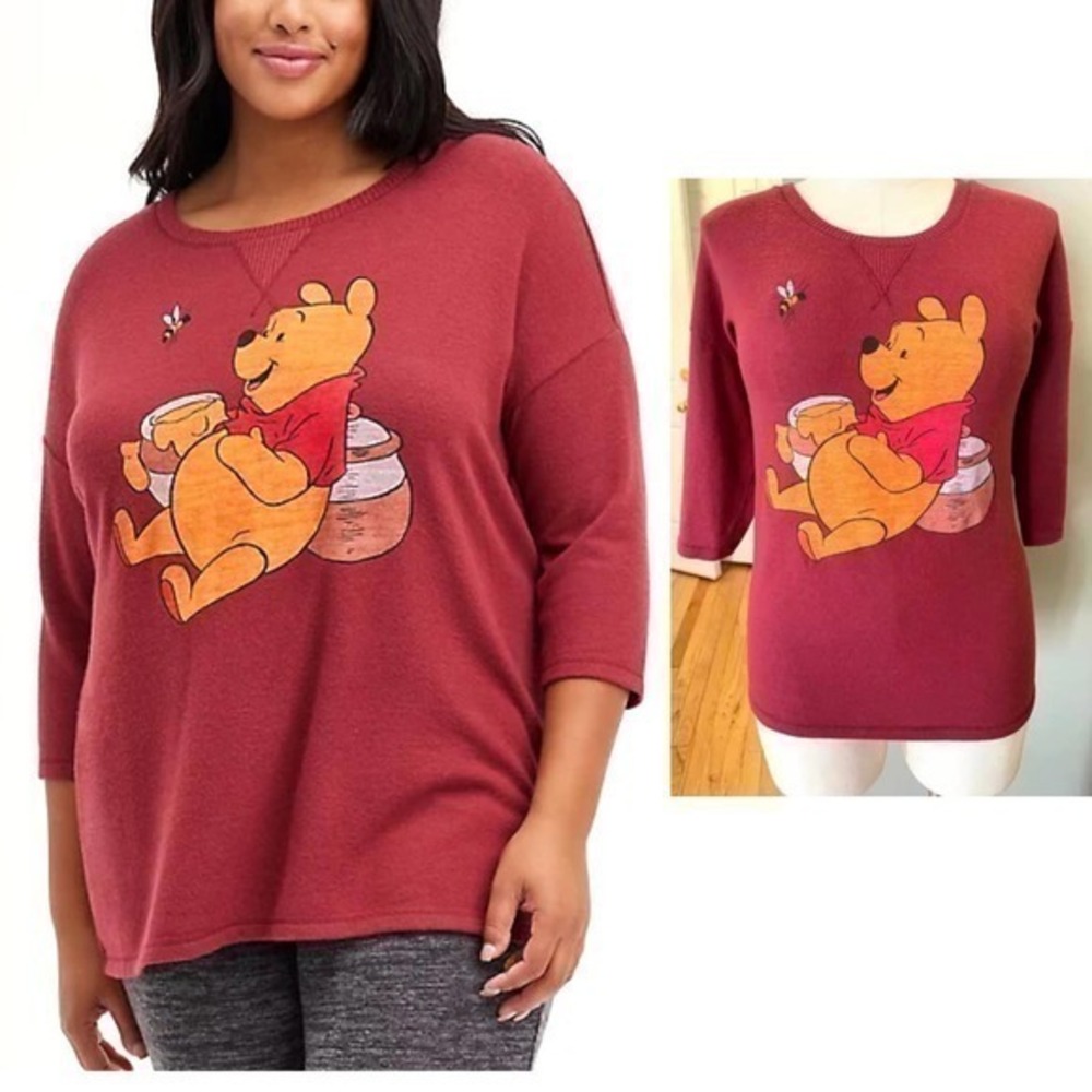 New Torrid‎ Disney 0 (0X, size 12) Winnie the Pooh Super Soft Plush Lounge Top